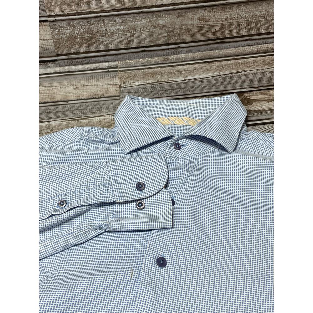 Hammer Made Men’s Dress Shirt White Blue Size 39/15.5